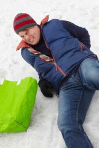 Man Slipped And Injured Back On Icy Street