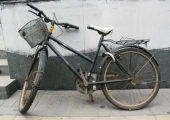 Broken bicycle after a crash